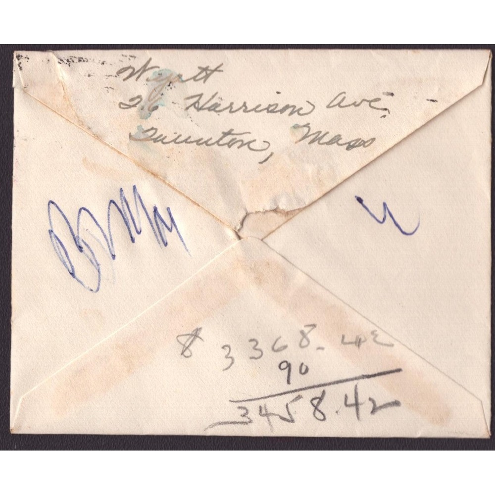 1959 Taunton Mass Cover Pray For Peace Slogan Cancel 4c Lincoln Stamp - Picture 2 of 2